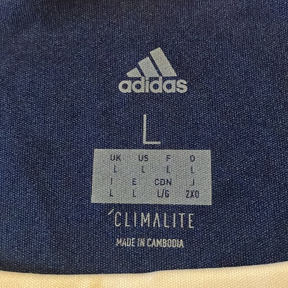 Adidas blue and white climalite tee size large mens - Picture 4 of 7